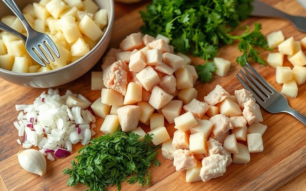 Chicken and Potato Empanada Filling Preparation