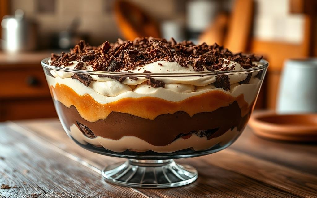 Chocolate Mousse Trifle with Caramel Cream