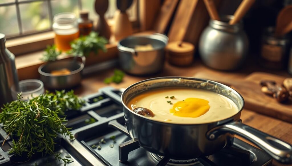 Creamy Dijon Sauce Preparation