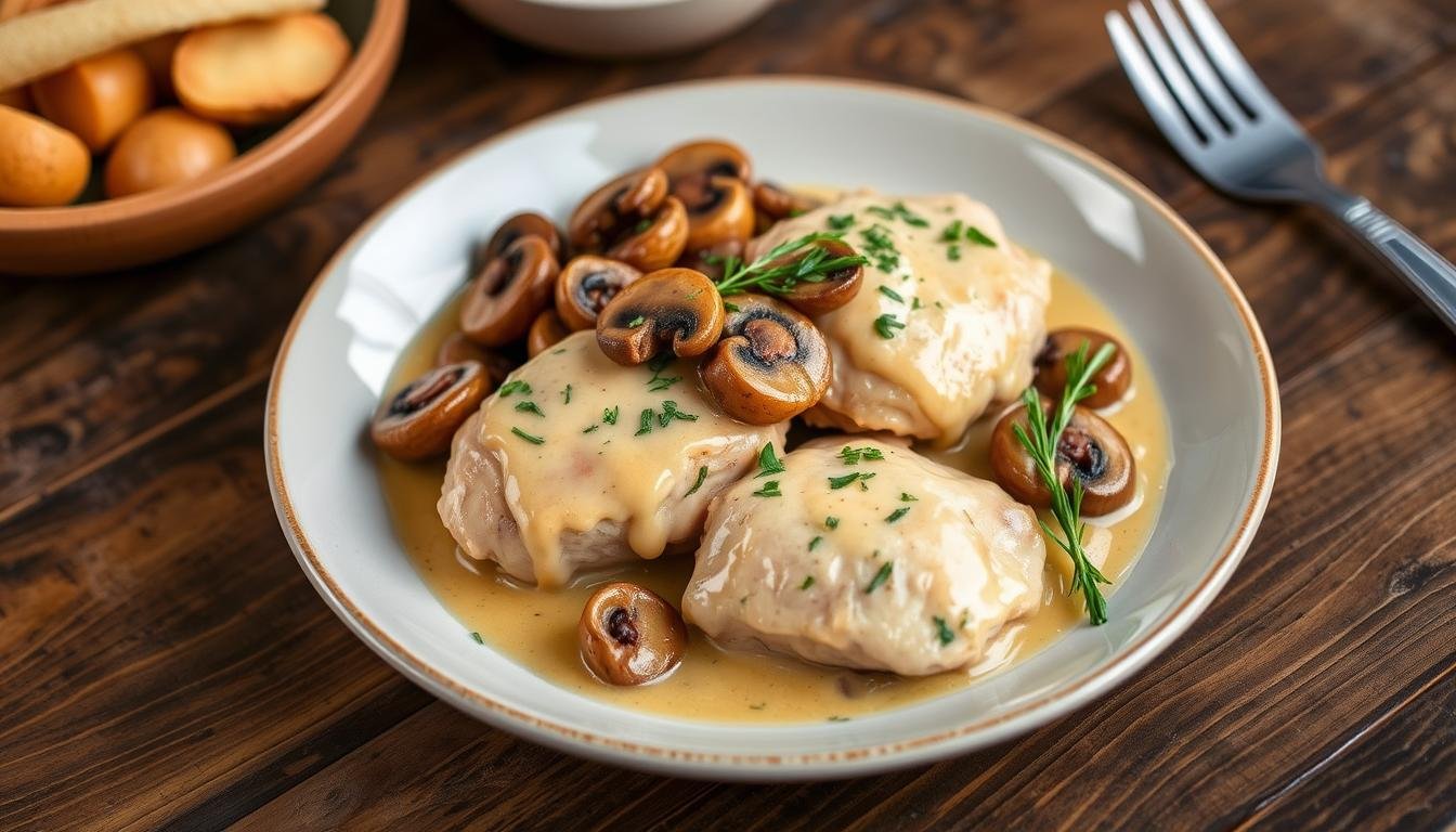 French Mustard Chicken with Mushrooms