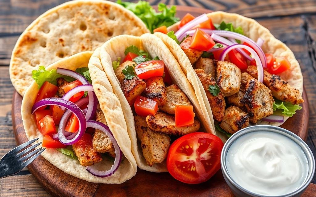 Greek Chicken Gyros Assembly