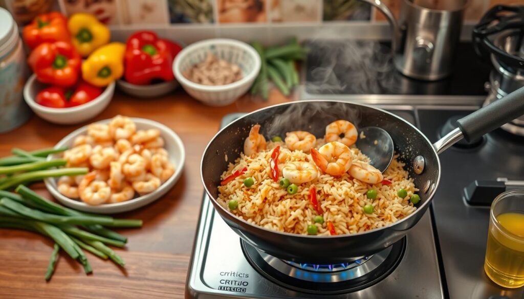 Shrimp Fried Rice Cooking Process