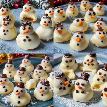 Melted Snowman Cookie Dough Bites