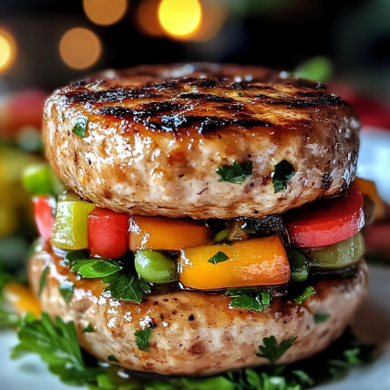 Turkey Burger Patty with Fresh Vegetable