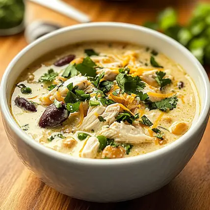 Festive Creamy White Chicken Chili in 45 minutes